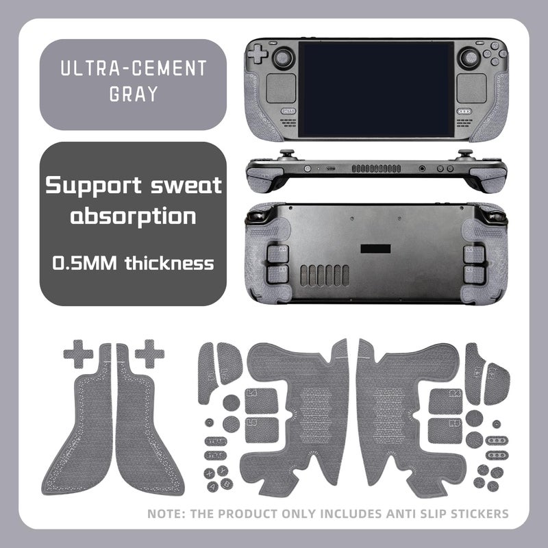 Luck&Link Controller Grip for Steam Deck OLED&LCD,Textured Skin kit,Anti-Skid Sweat-Absorbent Controllers Handle Grips, Buttons,Triggers,D-pad(Ultra-Cement Gray) - Image 5